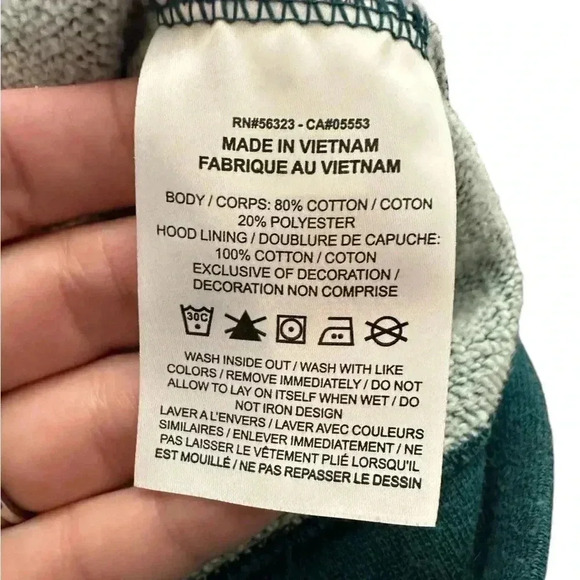 Nike Cowl Neck Hoodie Sweatshirt Teal Blue Women’s Medium Logo - Picture 4 of 5